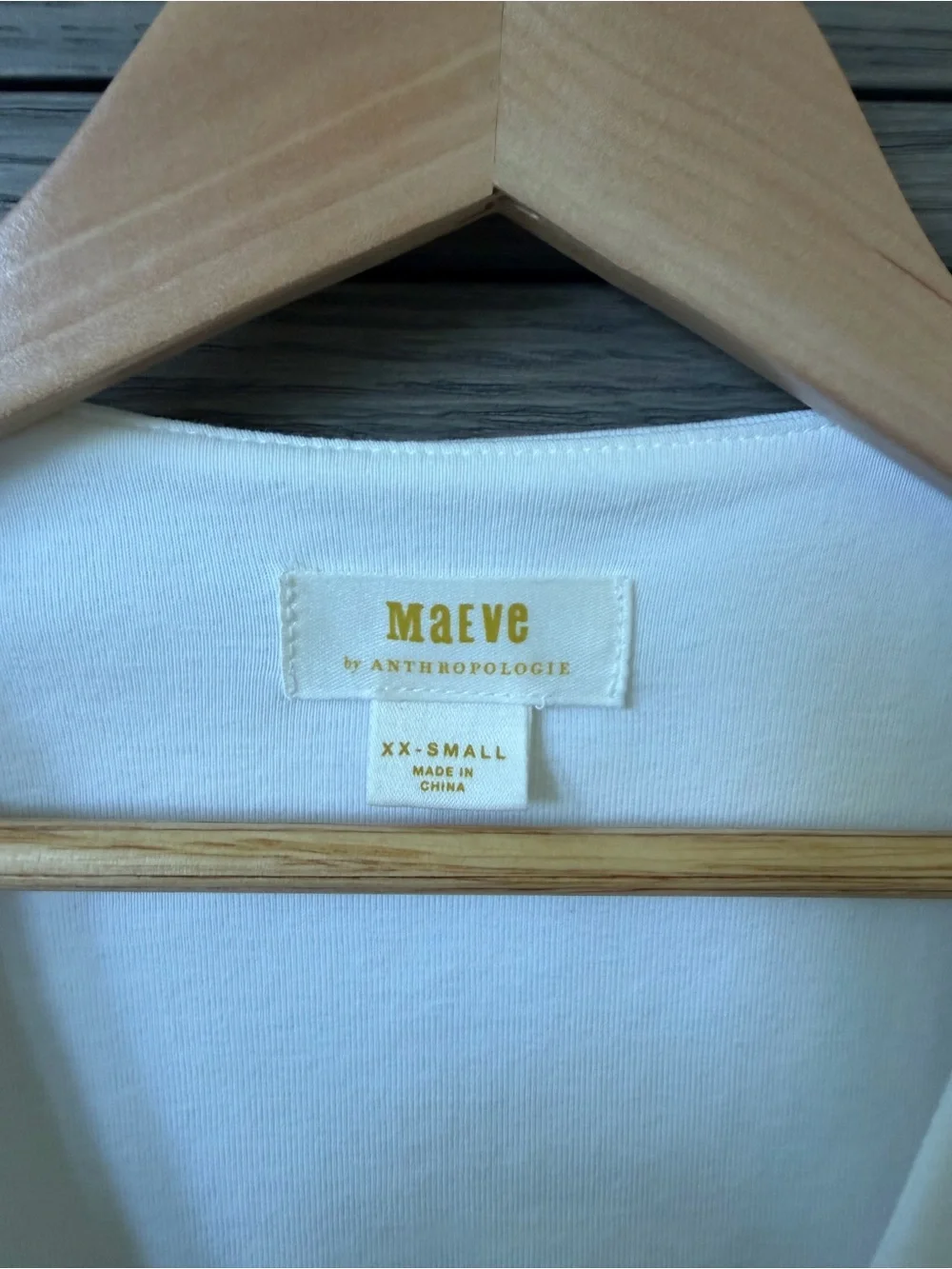 Anthropologie Maeve White Puff Sleeve V-Neck Top